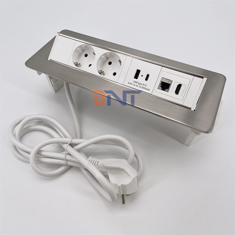 Prise de courant cachée personnalisable OEM/ODM BNT avec port USB pour bureau