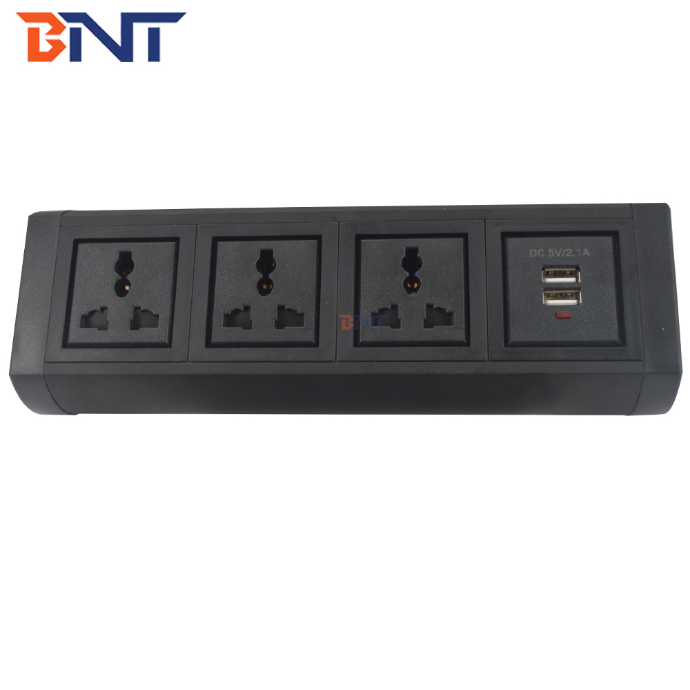 Pince OEM/ODM sur prise de courant de Table, bureau avec Table de prise, meubles de sortie universels, 2 Ports de sortie USB, chargement