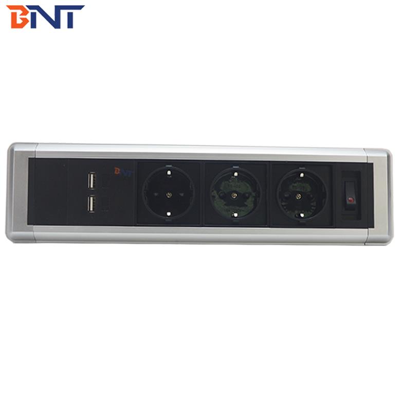 OEM/ODM BNT nouveauté prise de données d'alimentation de bureau haut-DMI/3.5 Audio/RJ45 connecteur de prise de Table de séparation en alliage d'aluminium pour le chargement