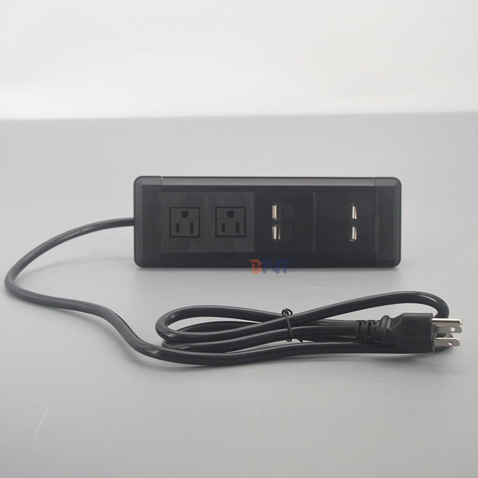 Alliage d'aluminium OEM/ODM et matériau ABS, câble de chargeur USB de 1.5m avec 2 Ports, prise d'extension de prise EU US AU, courant nominal 10A/16A pour bureau