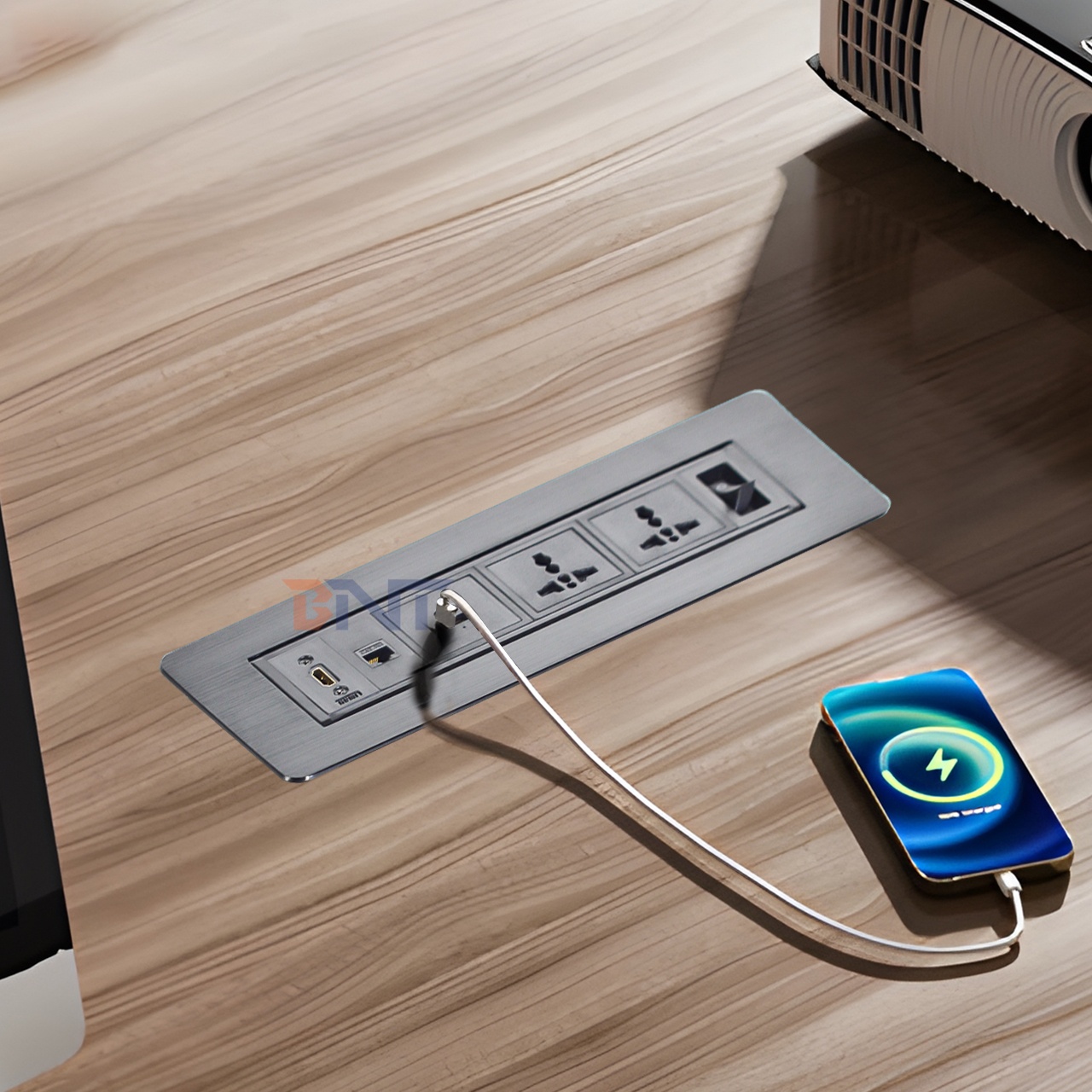 Multimedia Rotating Desk Switch Socket/flip up Table Power Outlet/conference Table Panel Mounted Plug