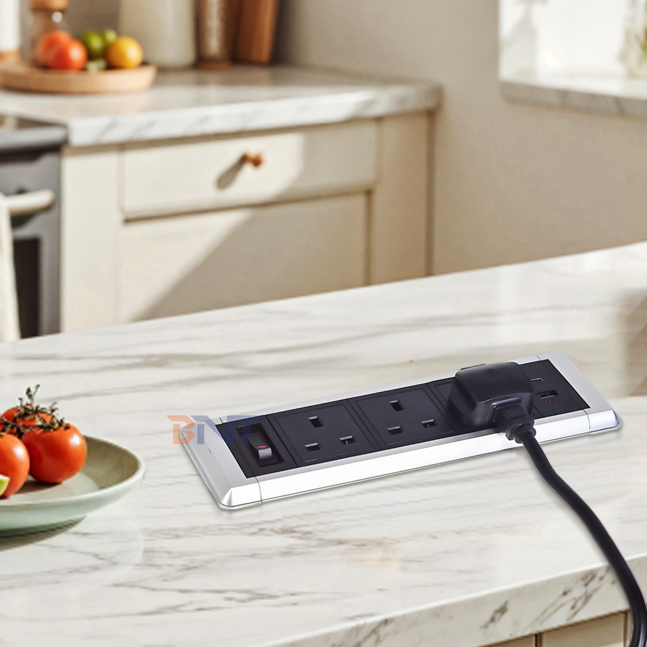 Desktop Multifunctional Power Sockets with 3AC Electric Embedded socket USB A+USB C Charging Sockets